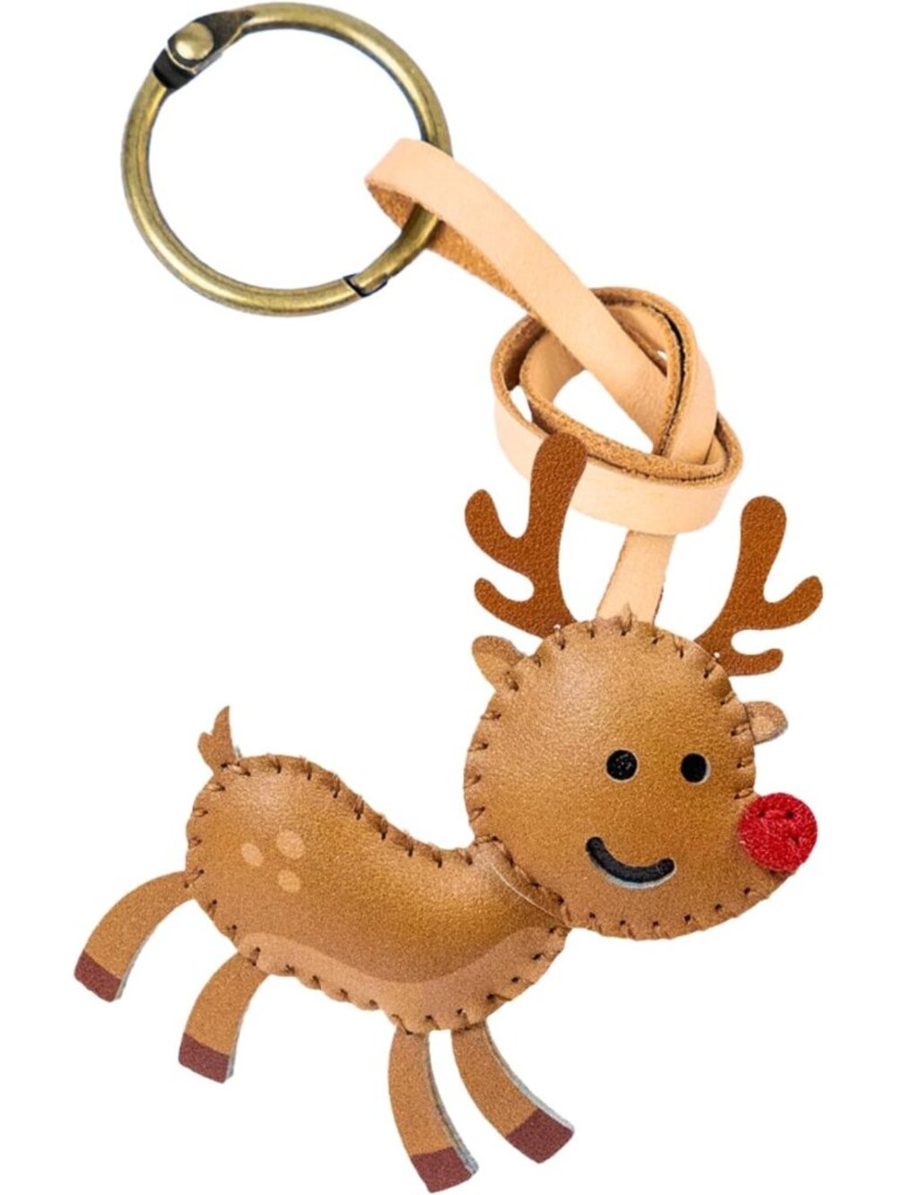 Festive Leather Bag Charm - Unique Keychain for Christmas Purses & Backpacks